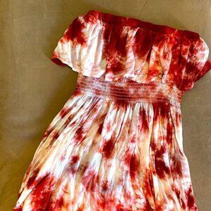 Strapless tie-dye dress